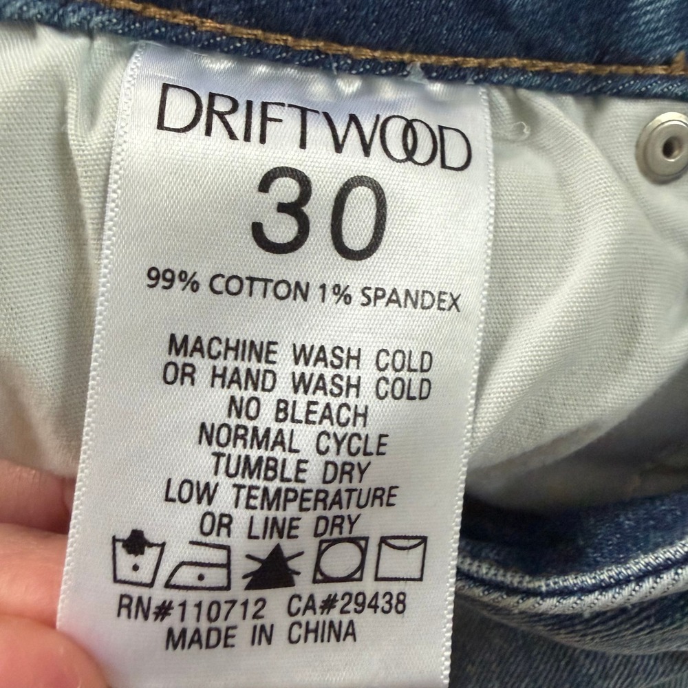 Driftwood Charlee Floral Embroidered Wide Leg Jeans Light Wash Blue Size 30 - Picture 7 of 8